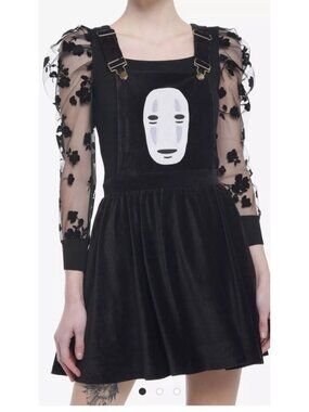 Studio Ghibli Spirited Away No Face Velvet Overall Skirtall Dress Size Medium
